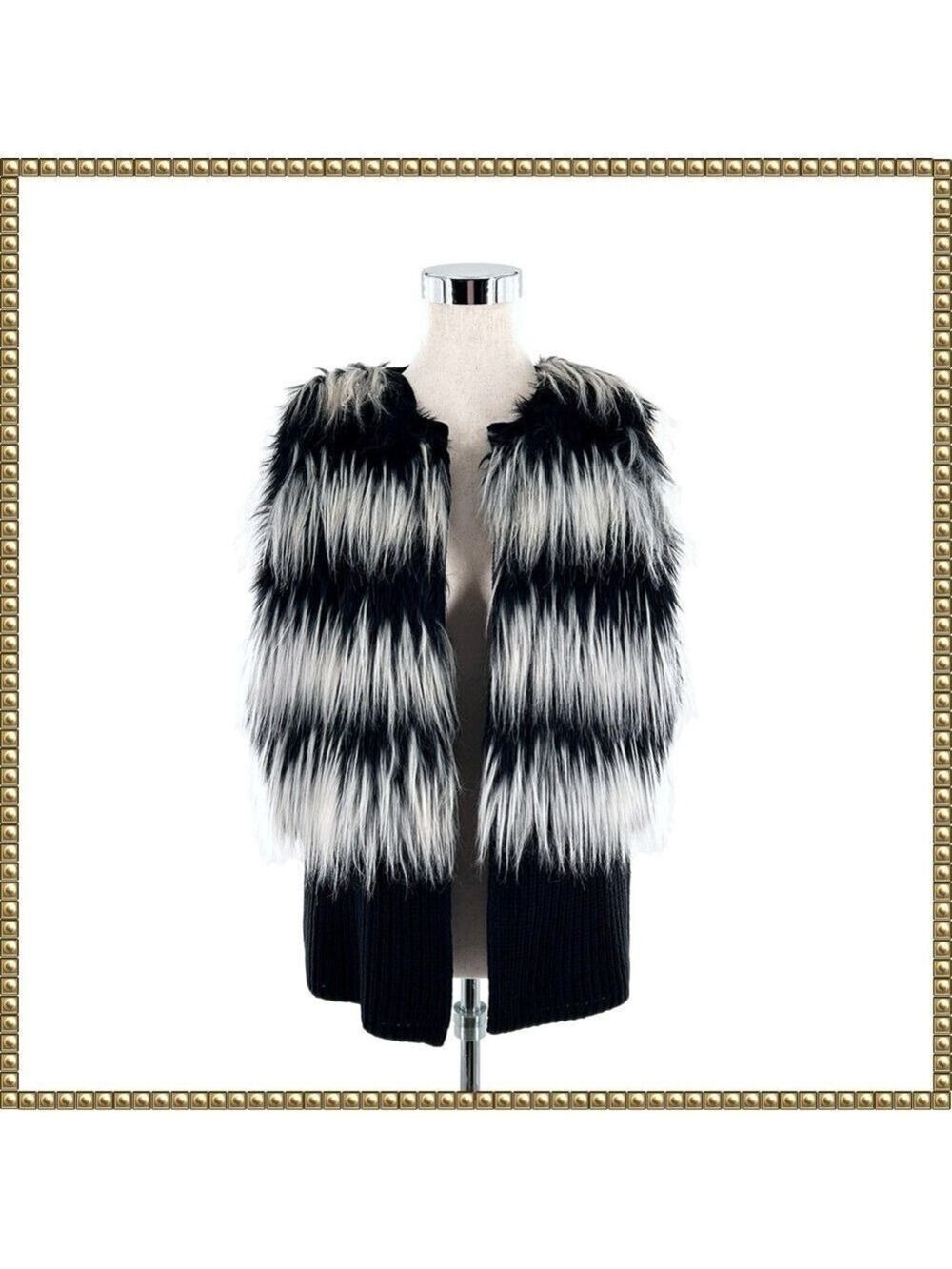 Vince Camuto Animal Print Faux Fur Vest Medium